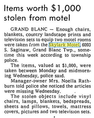 Skylark Motel - April 1975 Robbery